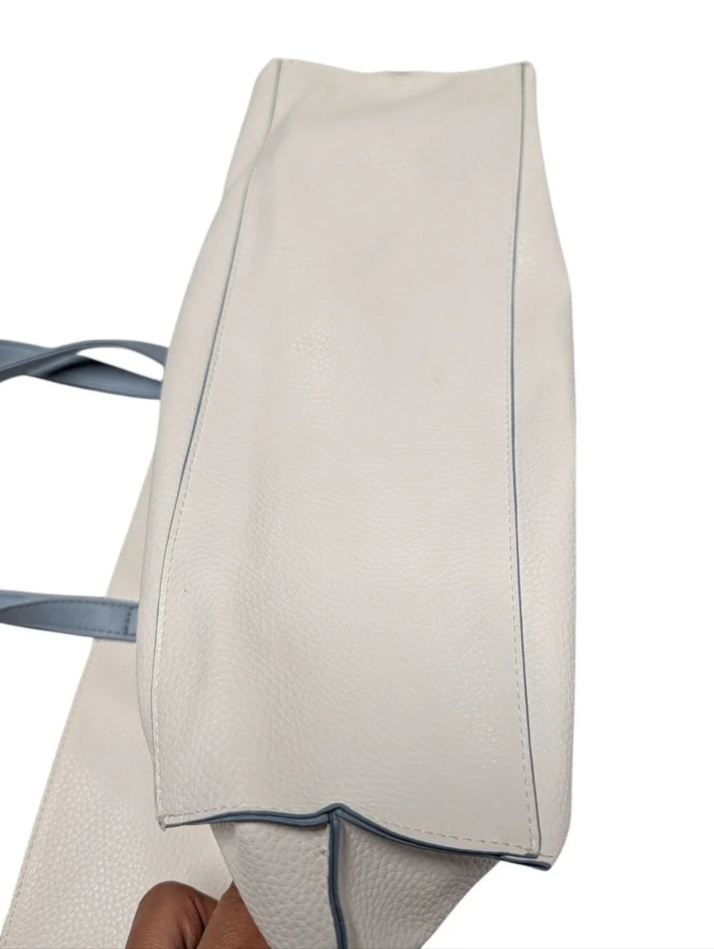 Calvin Klein Fragrances Women's White Tote Bag Blue Straps Large Promotional